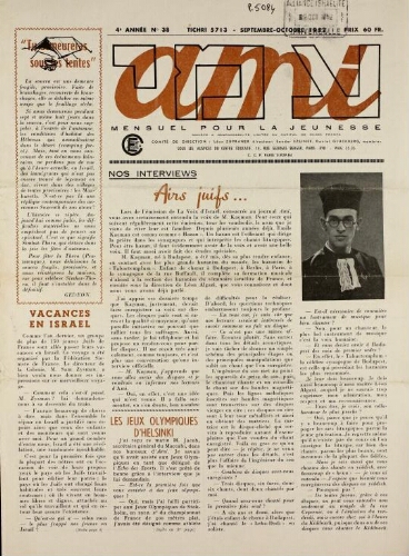 Ami : Mensuel pour la Jeunesse. Vol.04 N°38 (01 sept. 1952)